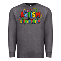 Charcoal Heather autism stitch seeing the world differently Premium Sweatshirt - Zillion Design Studio