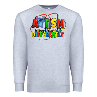 Heather Grey autism stitch seeing the world differently Premium Sweatshirt - Zillion Design Studio