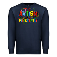 Navy autism stitch seeing the world differently Premium Sweatshirt - Zillion Design Studio