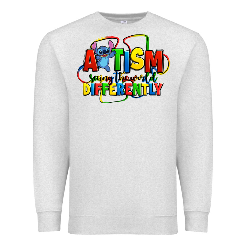 Autism Stitch Seeing The World Differently Premium Sweatshirt by Zillion Design Studio | Teevron