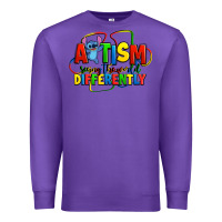 Purple autism stitch seeing the world differently Premium Sweatshirt - Zillion Design Studio