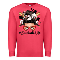 Cardinal baseball life messy bun Premium Sweatshirt - Zillion Design Studio