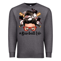 Charcoal Heather baseball life messy bun Premium Sweatshirt - Zillion Design Studio