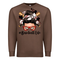 Chestnut baseball life messy bun Premium Sweatshirt - Zillion Design Studio