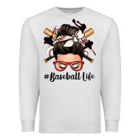 Oatmeal Heather baseball life messy bun Premium Sweatshirt - Zillion Design Studio