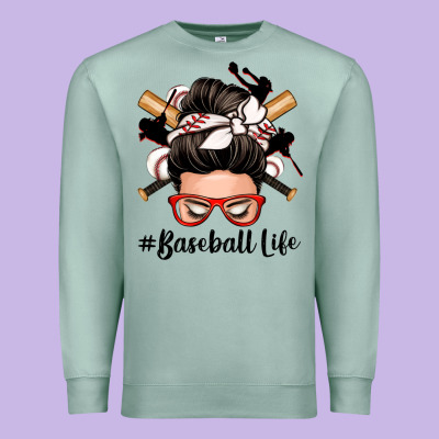 Baseball Life Messy Bun Premium Sweatshirt Designed By Zillion Design Studio