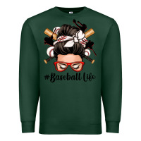 Sports Green baseball life messy bun Premium Sweatshirt - Zillion Design Studio