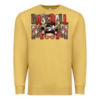 Antique Gold baseball mom messy bun Premium Sweatshirt - Zillion Design Studio