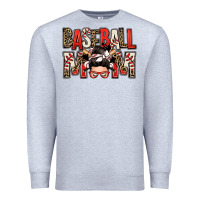 Heather Grey baseball mom messy bun Premium Sweatshirt - Zillion Design Studio