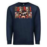 Navy baseball mom messy bun Premium Sweatshirt - Zillion Design Studio