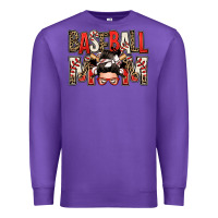 Purple baseball mom messy bun Premium Sweatshirt - Zillion Design Studio
