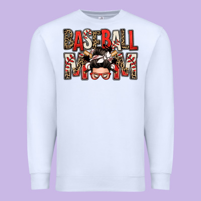 Baseball Mom Messy Bun Premium Sweatshirt Designed By Zillion Design Studio
