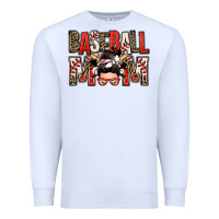 White baseball mom messy bun Premium Sweatshirt - Zillion Design Studio