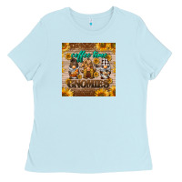 Baby Blue coffee time gnomies mug coaster Ladies Tee - BarkalooDesign
