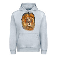 Heather Grey Lion Head Urban Hoodie - LillyAllenDesigns