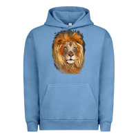 Pigment Pebble Blue Lion Head Urban Hoodie - LillyAllenDesigns