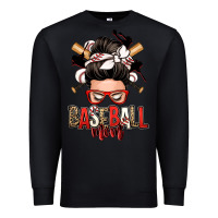 Black baseball mom messy bun Premium Sweatshirt - Zillion Design Studio