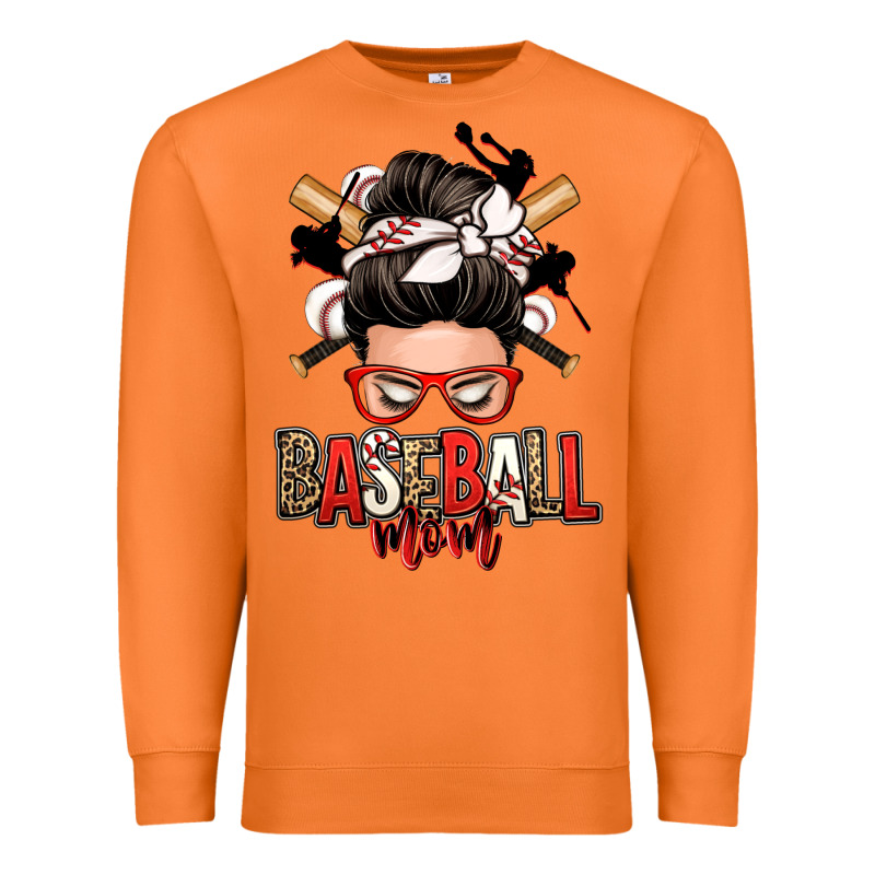 Baseball Mom Messy Bun Premium Sweatshirt by Zillion Design Studio | Teevron