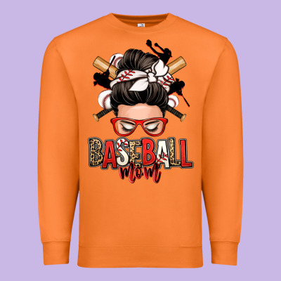 Baseball Mom Messy Bun Premium Sweatshirt Designed By Zillion Design Studio