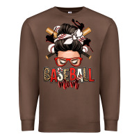 Chestnut baseball mom messy bun Premium Sweatshirt - Zillion Design Studio