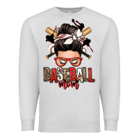 Dove Grey baseball mom messy bun Premium Sweatshirt - Zillion Design Studio