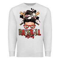 Oatmeal Heather baseball mom messy bun Premium Sweatshirt - Zillion Design Studio