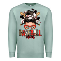 Seafoam baseball mom messy bun Premium Sweatshirt - Zillion Design Studio