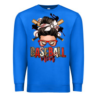 True Royal baseball mom messy bun Premium Sweatshirt - Zillion Design Studio