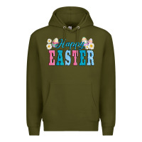 Army Green happy easter eggs Premium Hoodie - AdoDesignShop