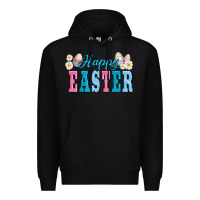 Black happy easter eggs Premium Hoodie - AdoDesignShop