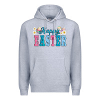 Heather Grey happy easter eggs Premium Hoodie - AdoDesignShop