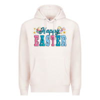 Pale Pink happy easter eggs Premium Hoodie - AdoDesignShop