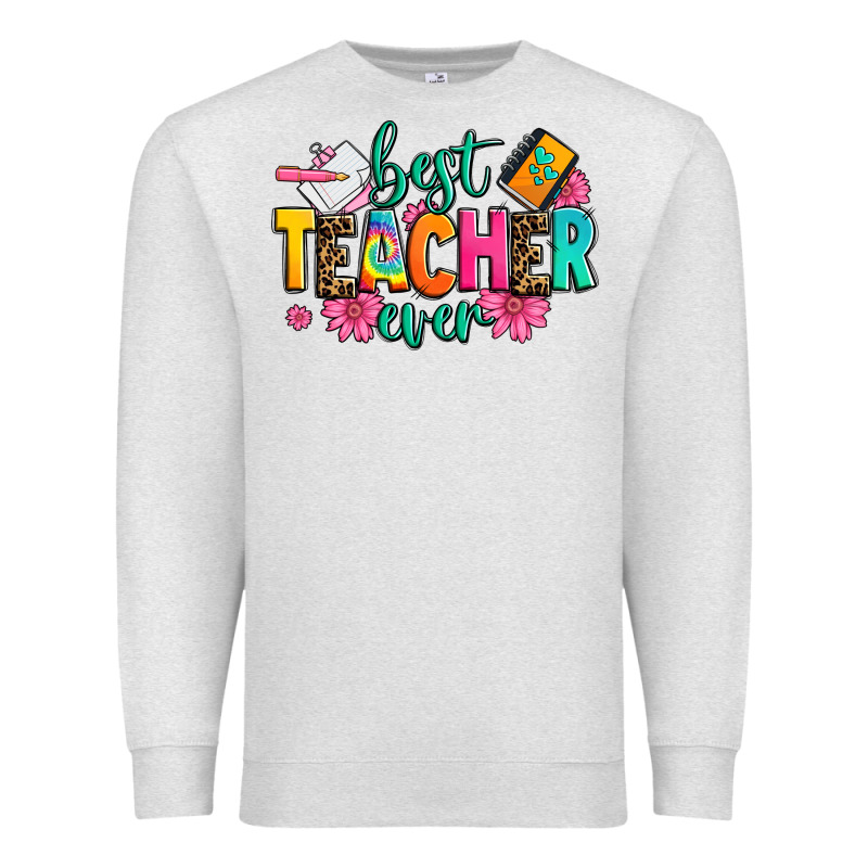 Best Teacher Ever Premium Sweatshirt by Zillion Design Studio | Teevron