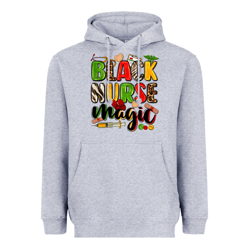Black Nurse Magic Heavyweight Hoodie by Zillion Design Studio | Teevron