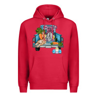 Cardinal easter truck with gnome and rabbit Premium Hoodie - AdoDesignShop