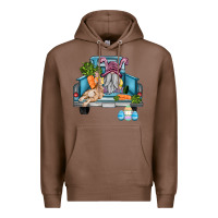 Chestnut easter truck with gnome and rabbit Premium Hoodie - AdoDesignShop