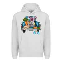Dove Grey easter truck with gnome and rabbit Premium Hoodie - AdoDesignShop