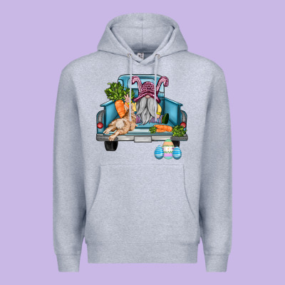 Easter Truck With Gnome And Rabbit Premium Hoodie Designed By Adodesignshop