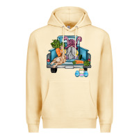 Pina Colada easter truck with gnome and rabbit Premium Hoodie - AdoDesignShop