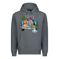Rock easter truck with gnome and rabbit Premium Hoodie - AdoDesignShop