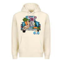 Sandshell easter truck with gnome and rabbit Premium Hoodie - AdoDesignShop