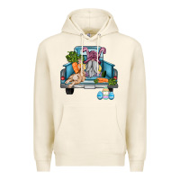 Tofu easter truck with gnome and rabbit Premium Hoodie - AdoDesignShop