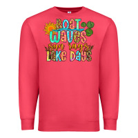 Cardinal boat waves sun rays lake days Premium Sweatshirt - Zillion Design Studio