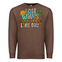 Chestnut boat waves sun rays lake days Premium Sweatshirt - Zillion Design Studio
