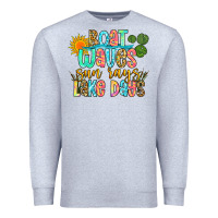 Heather Grey boat waves sun rays lake days Premium Sweatshirt - Zillion Design Studio
