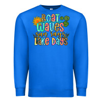 True Royal boat waves sun rays lake days Premium Sweatshirt - Zillion Design Studio