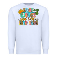 White boat waves sun rays lake days Premium Sweatshirt - Zillion Design Studio