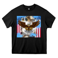 Black America Eagle Heavy Core Tee - CowhideDigitalArt