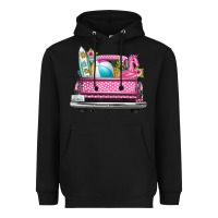 Black summer pink truck beach Heavyweight Hoodie - texasbilliewilder