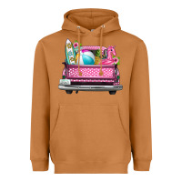 Meerkat summer pink truck beach Heavyweight Hoodie - texasbilliewilder
